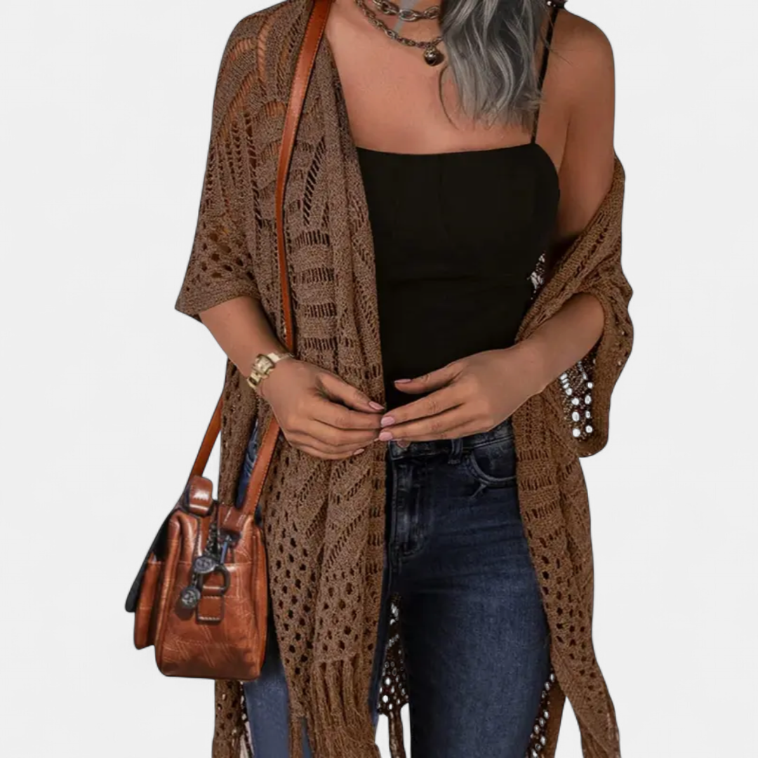 Sol ne Boho Crochet Tassel in brown