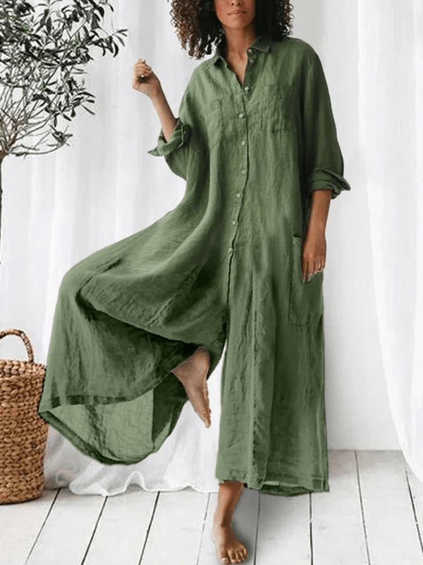 Bria Luxe Wide-leg Jumpsuit in green