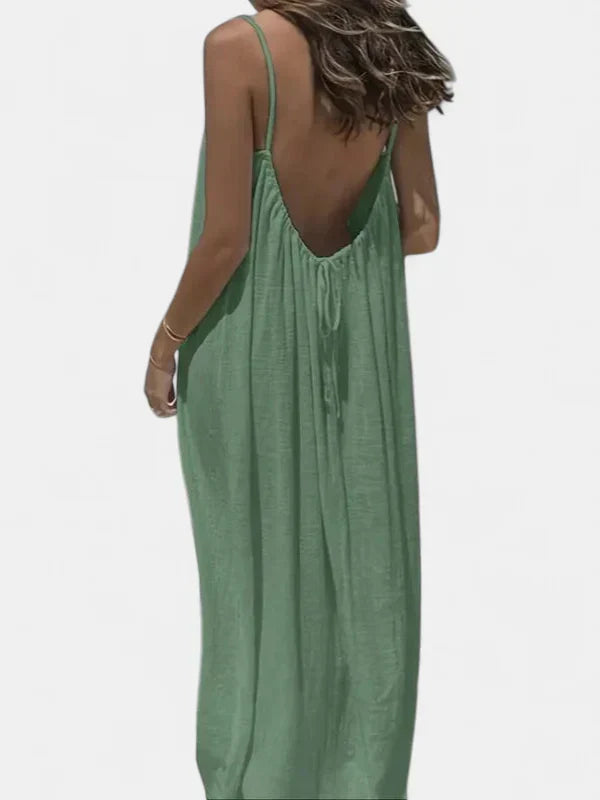 Brittany Sleeveless Cami Lounge Dress in pale green