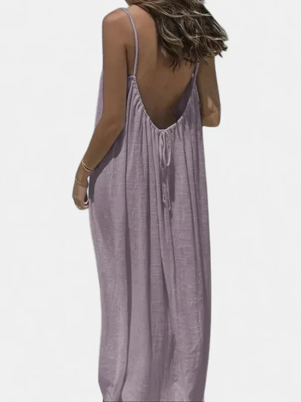 Brittany Sleeveless Cami Lounge Dress in lavender