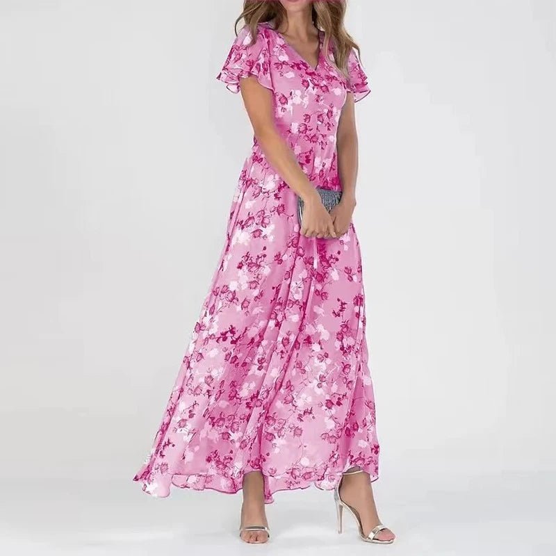 Zuri Glamorous Tummy Covering Dress in pink