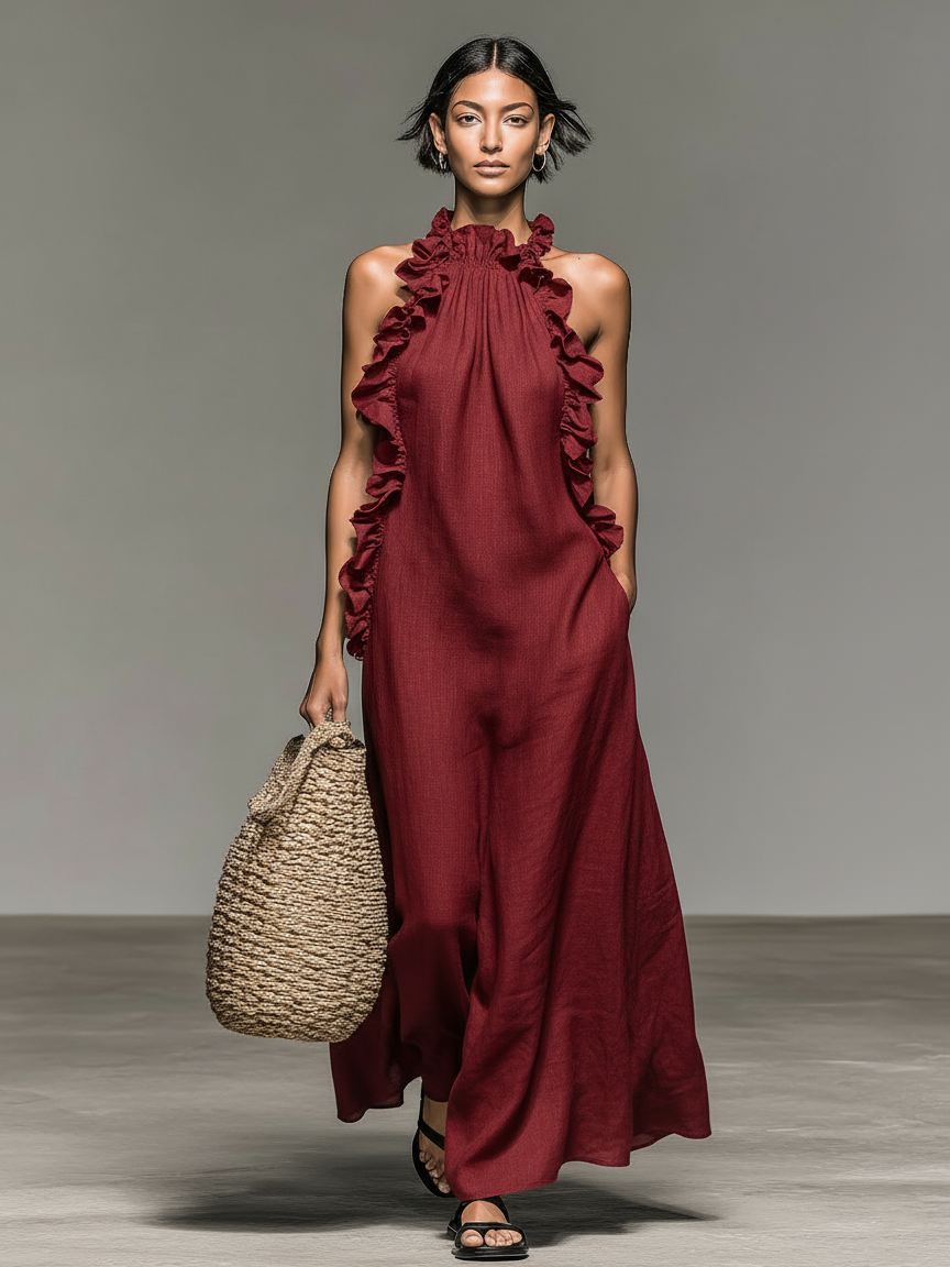 Xiomara Halter Dress in purple