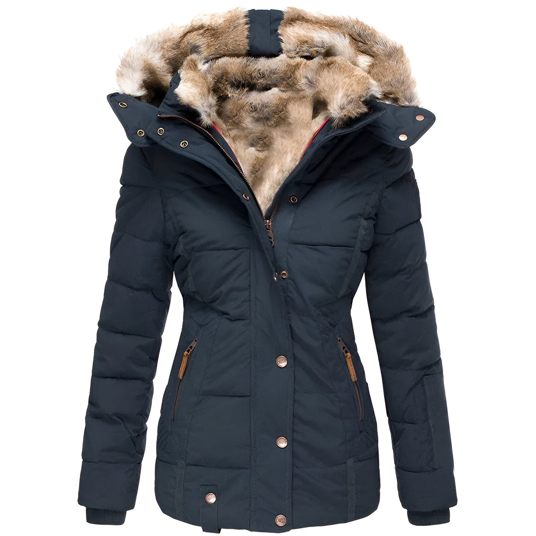 Merrie Slim-fit Puffer Jacket in navy blue