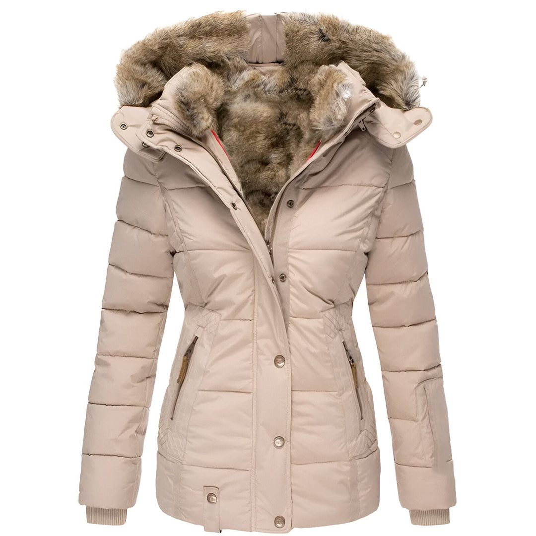 Merrie Slim-fit Puffer Jacket in beige