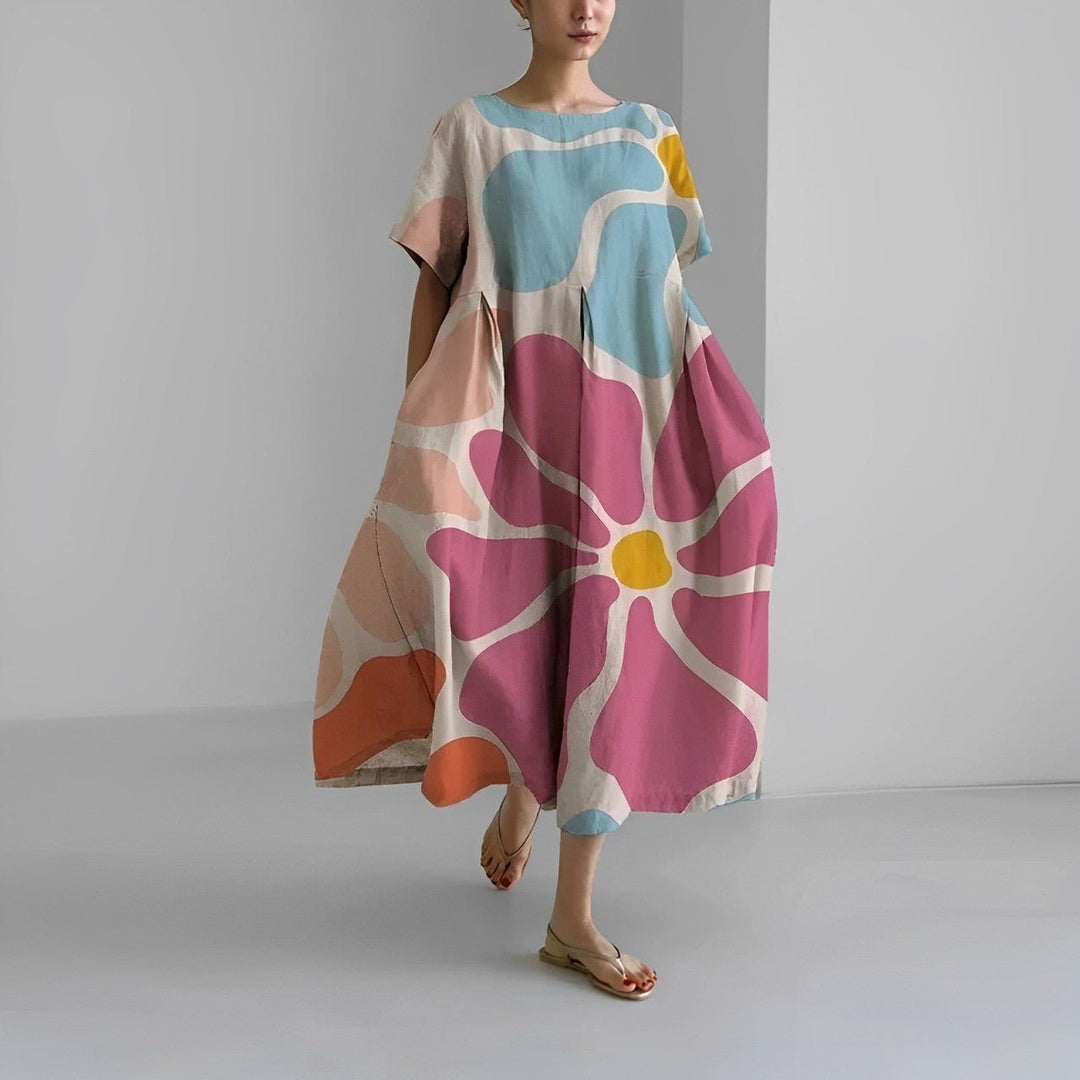 Celia Garden Goddess Dress in pink flowers