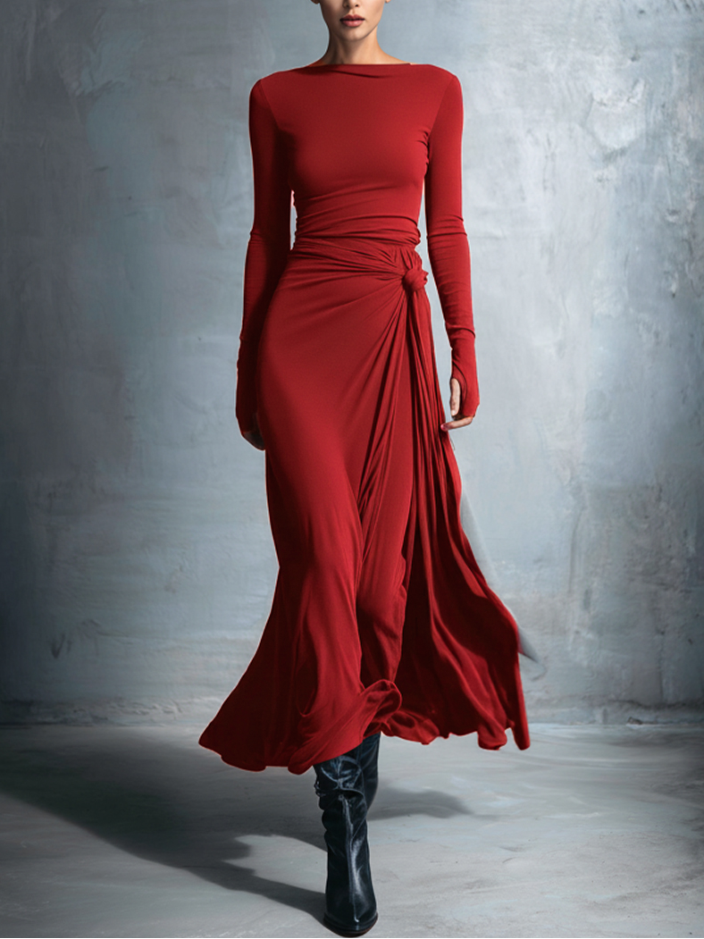 Clarette Maxi Dress in burgundy