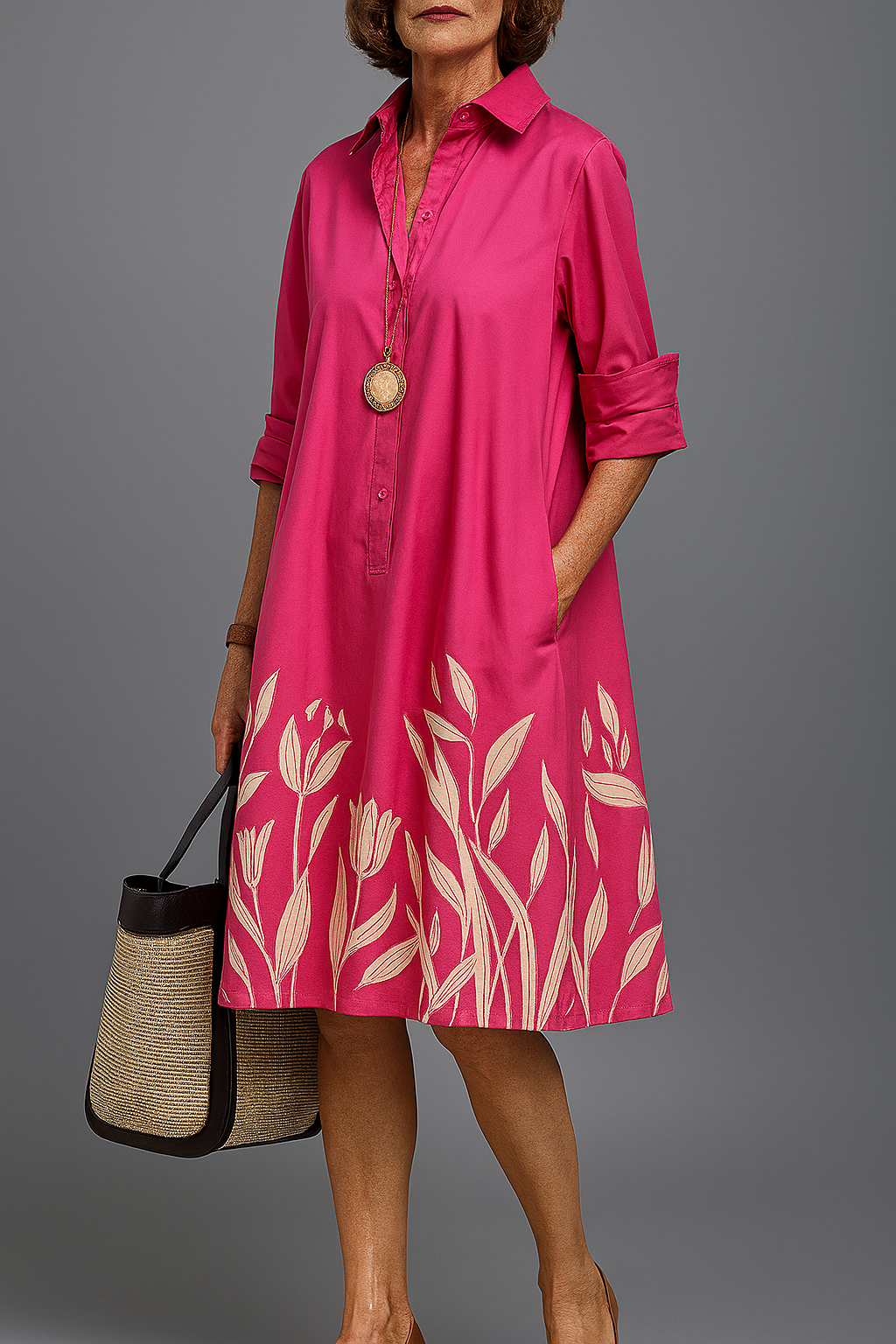 Baptistine Shirt Dress in pink