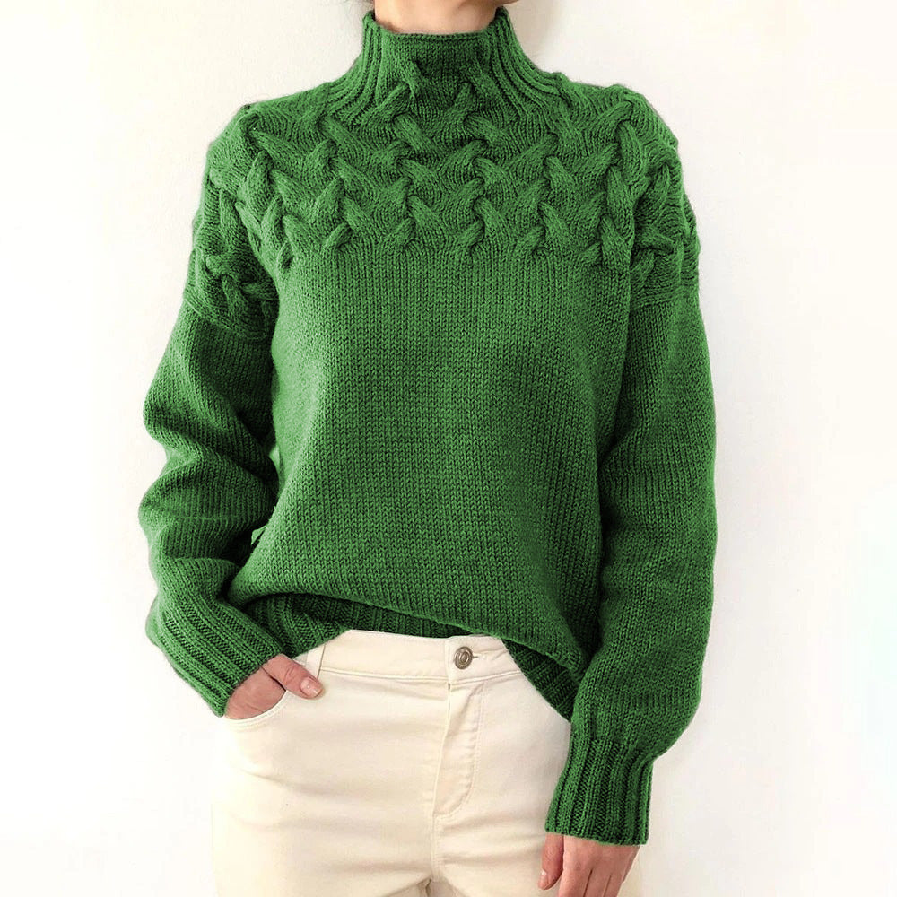Mella Turtleneck Knit Sweater in green