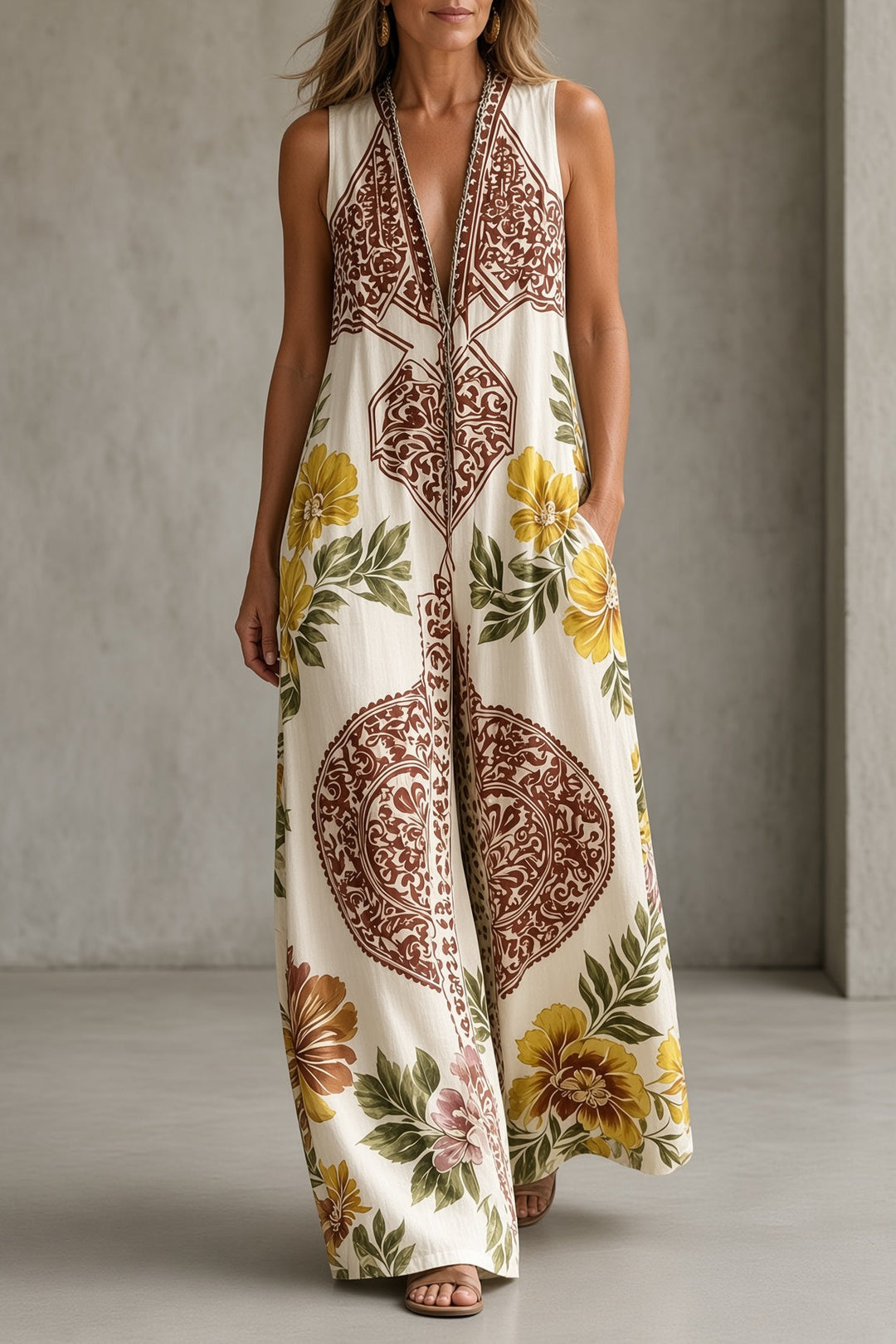 Natalie Vintage Jumpsuit in white