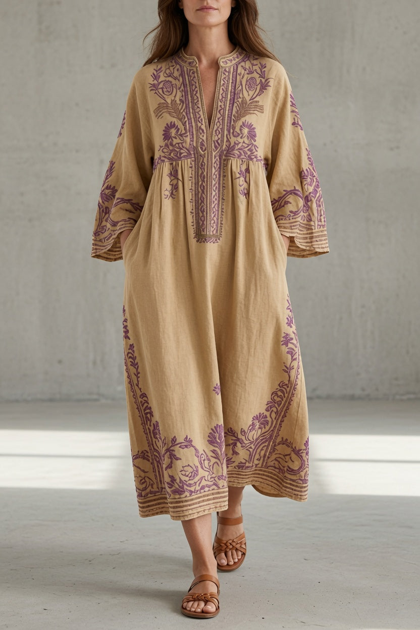 Natalie Vintage Dress in beige