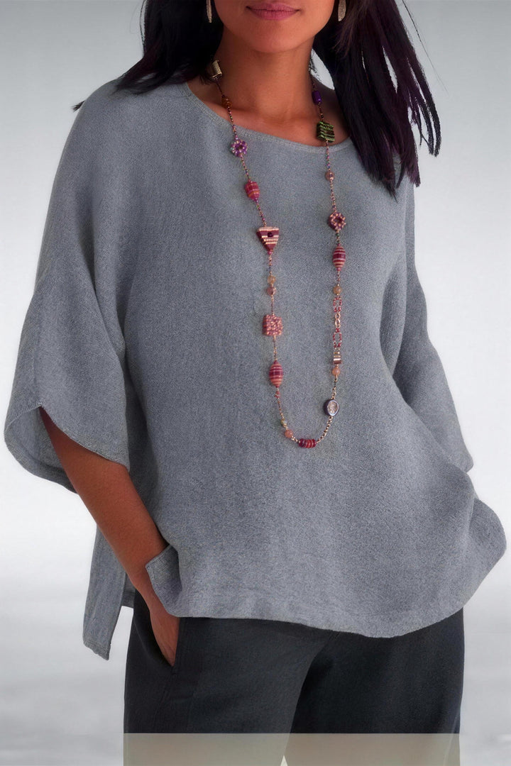 Halina Relaxed Lightweight Top — Gray