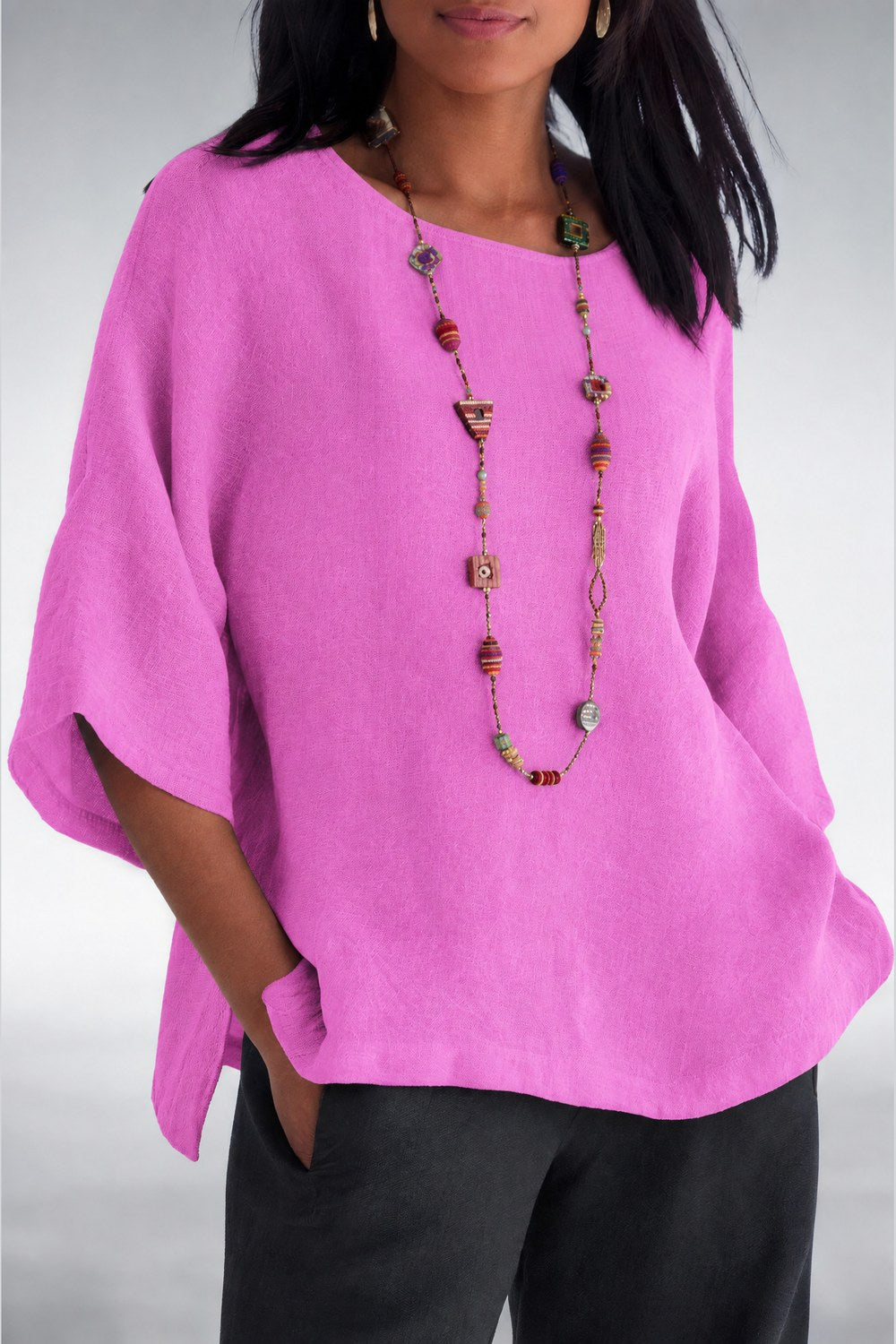 Halina Relaxed Lightweight Top — Orchid