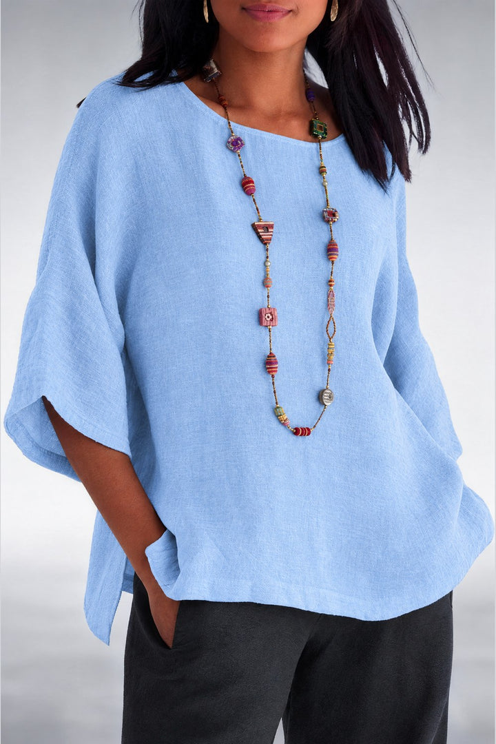 Halina Relaxed Lightweight Top — Periwinkle