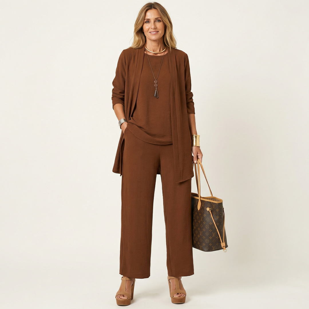 Vivienne Minimalist 3-piece Set in brown