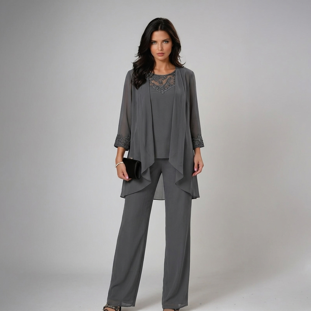 Iva Elegant Three-piece Set in gray