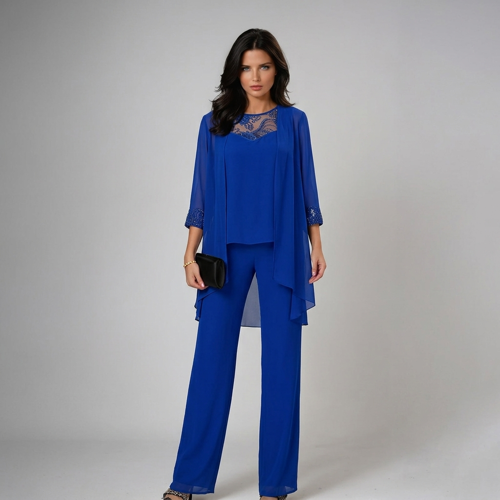 Iva Elegant Three-piece Set in blue