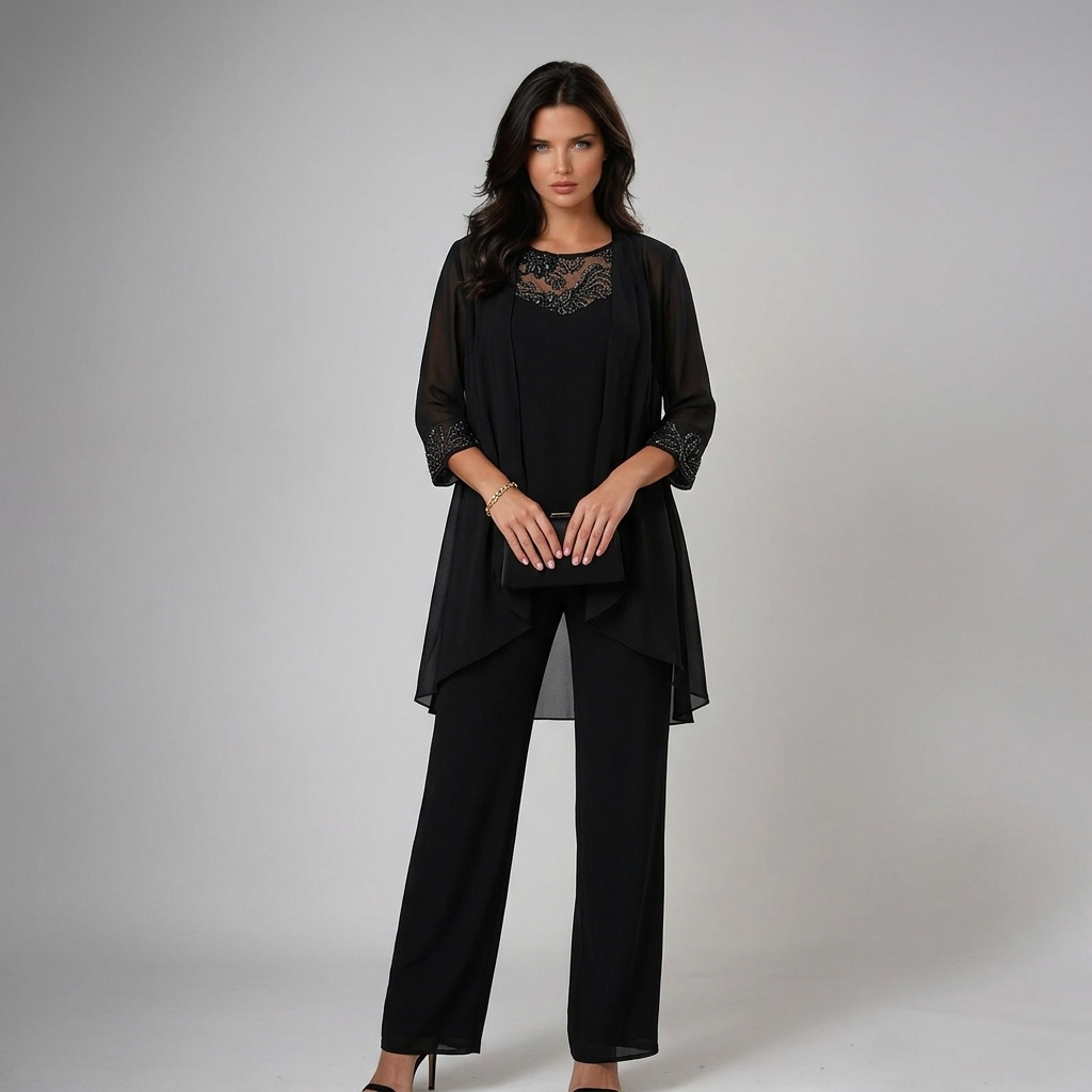 Iva Elegant Three-piece Set in black