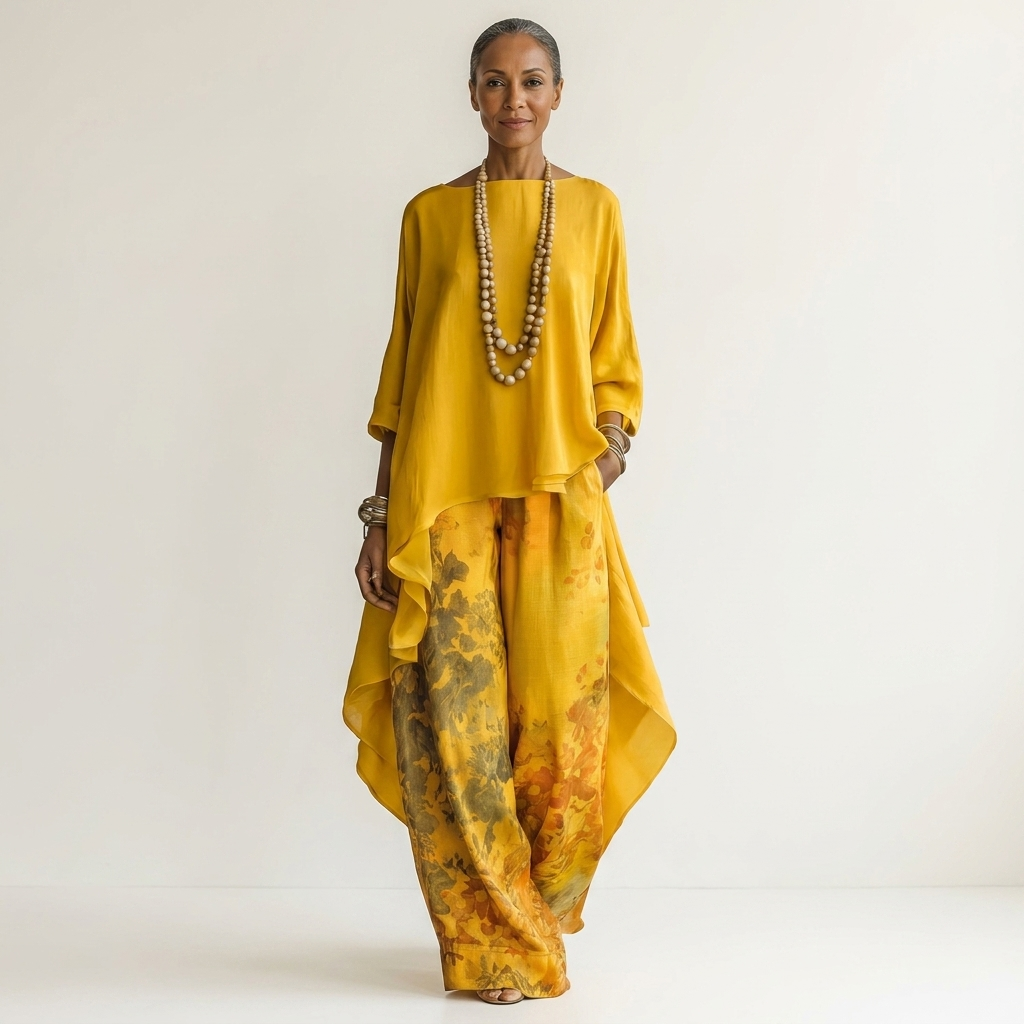 Cariola Cotton-silk Two-piece Set in yellow