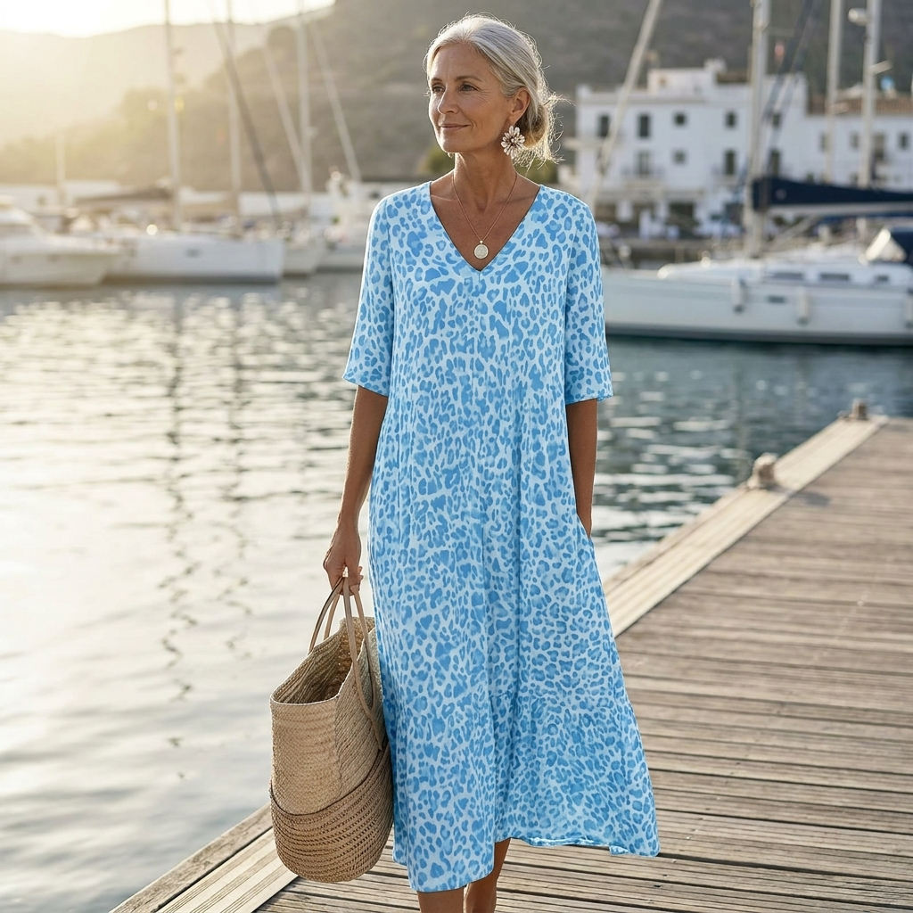 Xanthe Midi Dress in blue