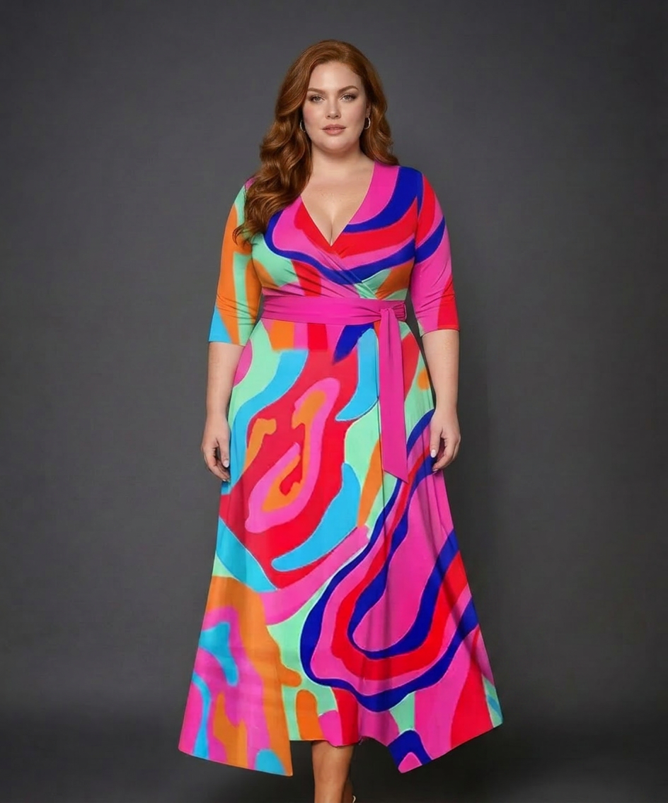 Vera Dress with Floral Print in pink