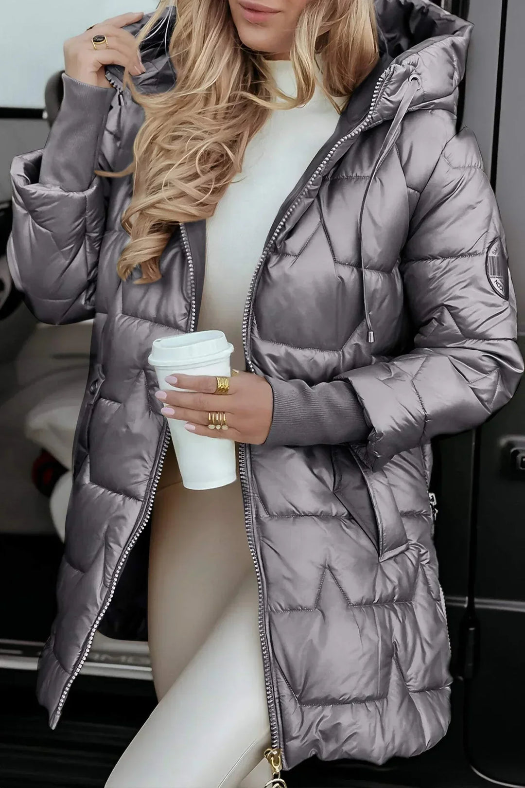 Wilma Winter Coat with Hood in gray