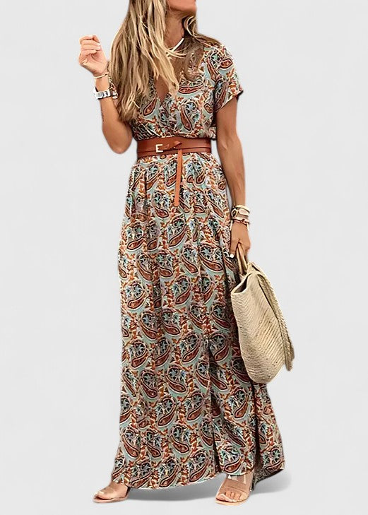 Lorraine Boho Maxi Dress in brown