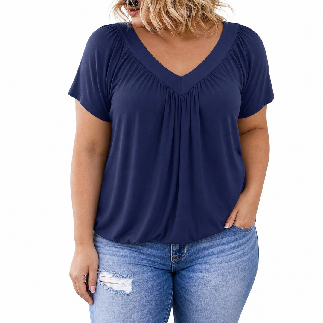 Kennedy V-neck Top in dark blue