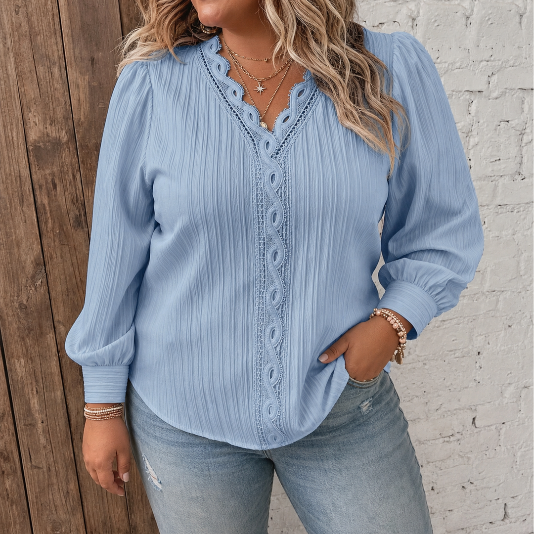 Kinsley V-neck Top in blue