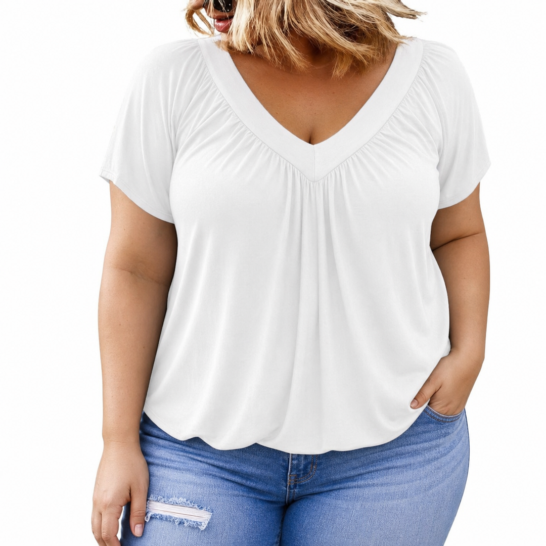 Kennedy V-neck Top in white