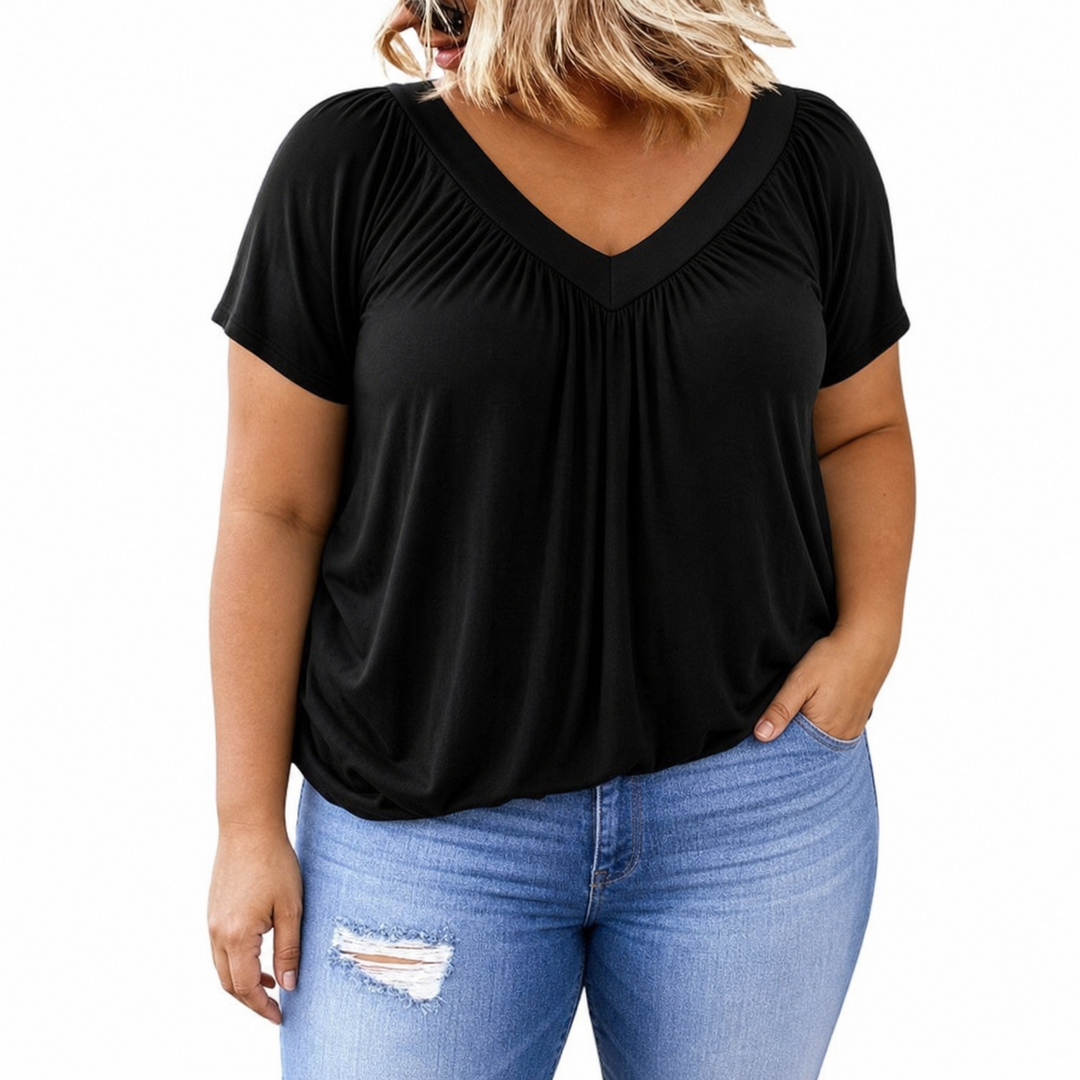 Kennedy V-neck Top in black