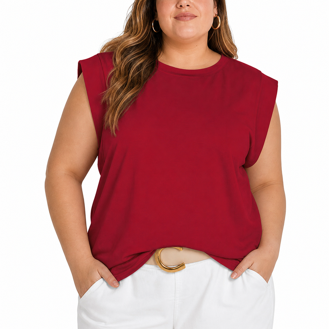 Aubrey Lightweight Top in burgundry