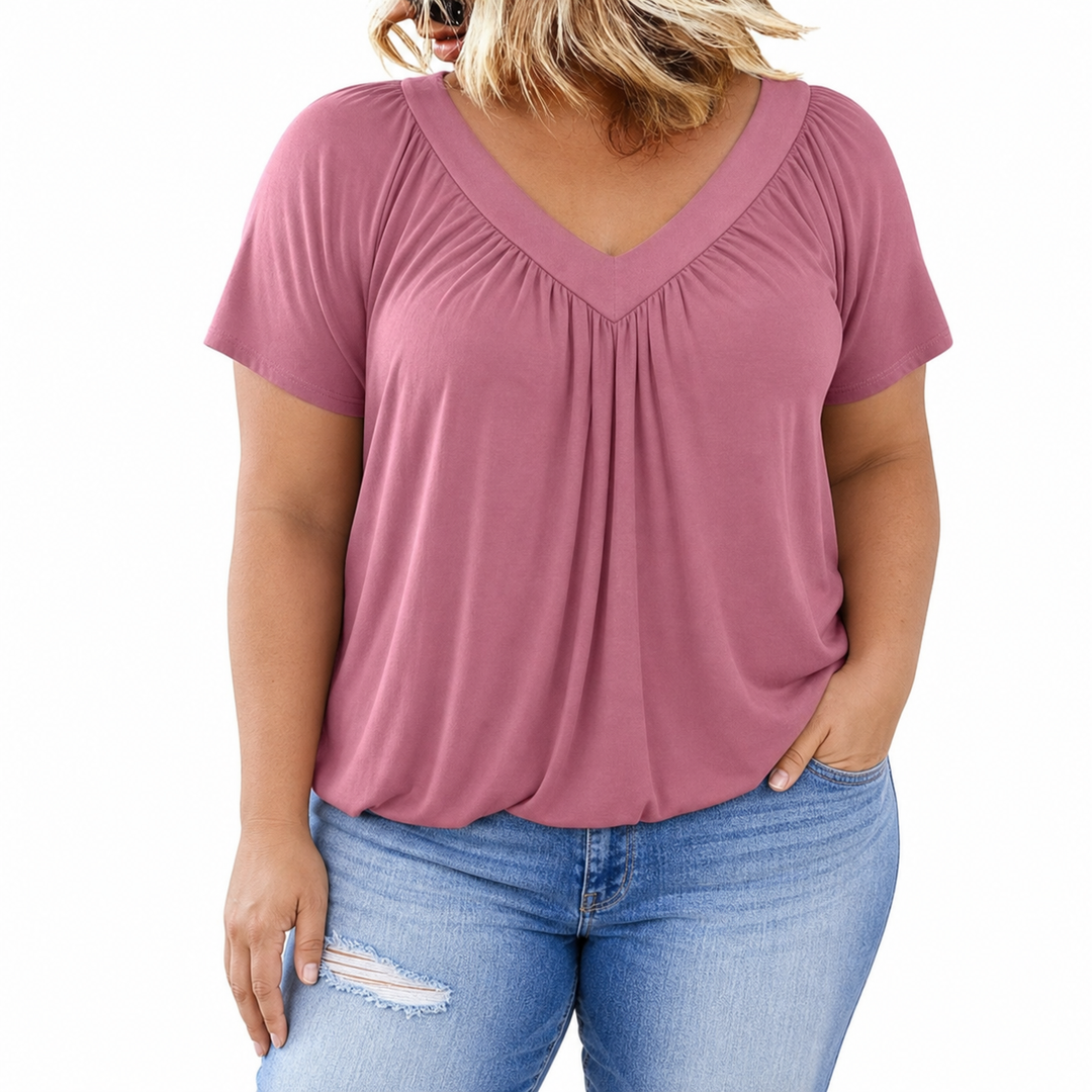 Kennedy V-neck Top in pink