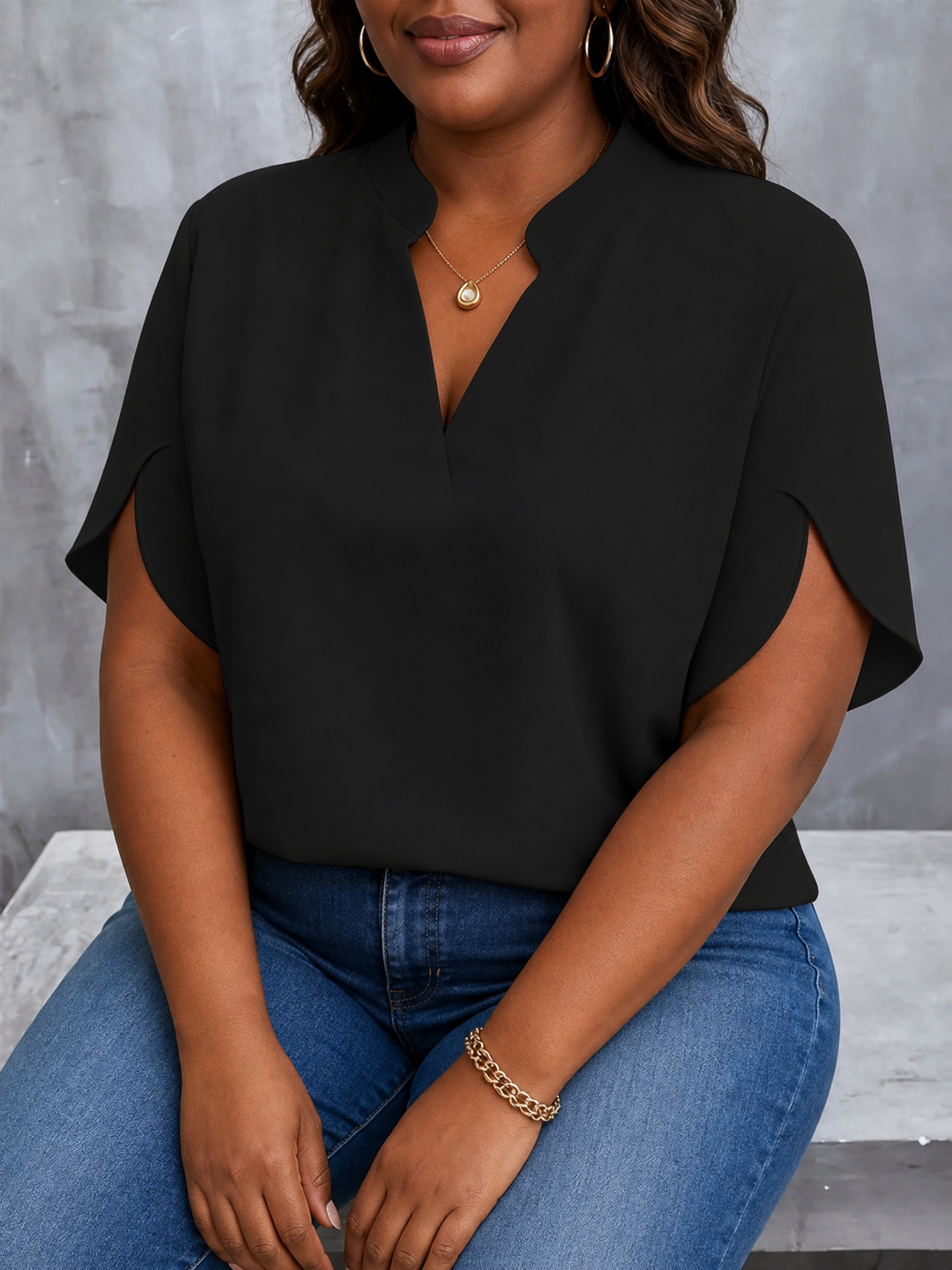 Caroline Classic Top in black