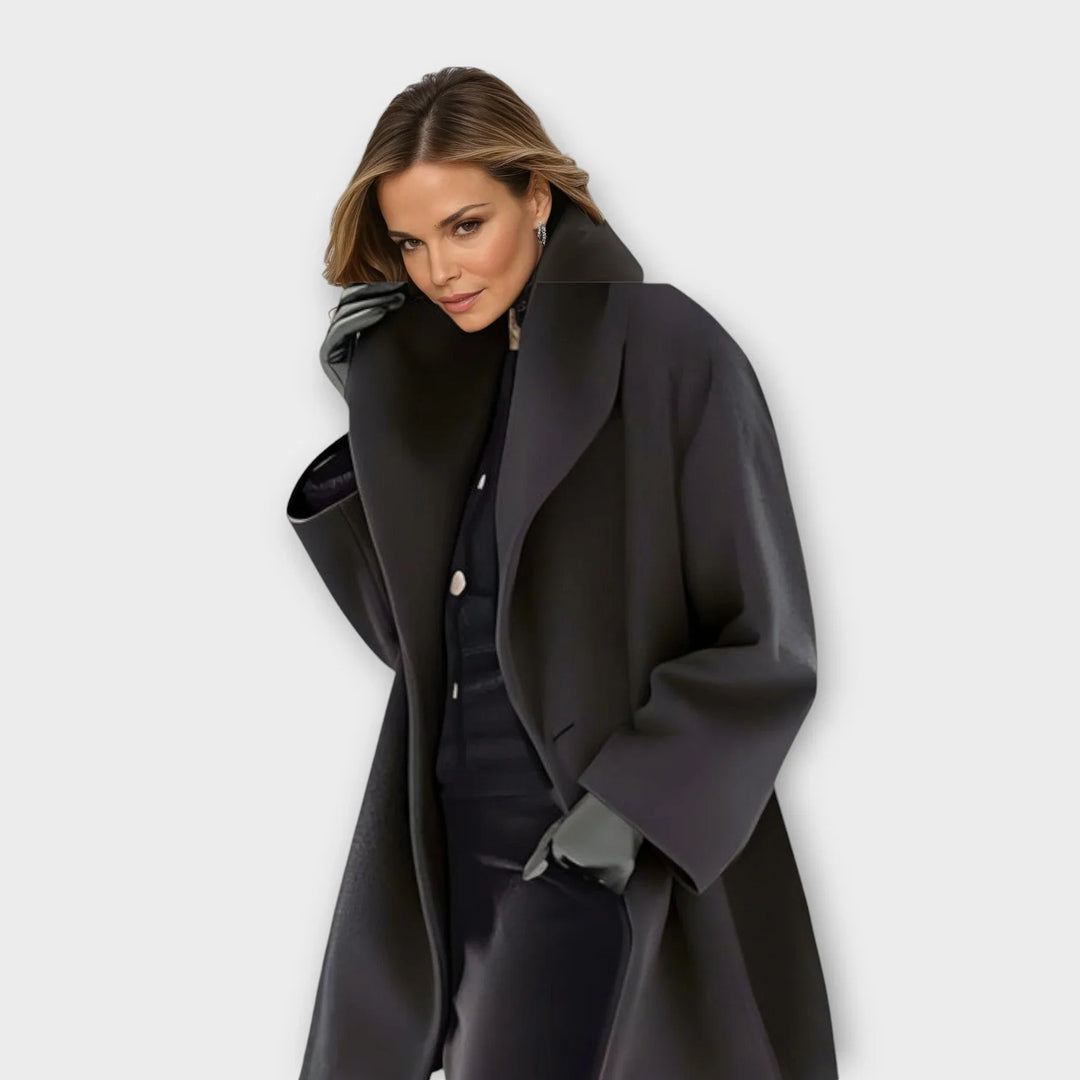 Sofia Wool Coat For Autumn in black