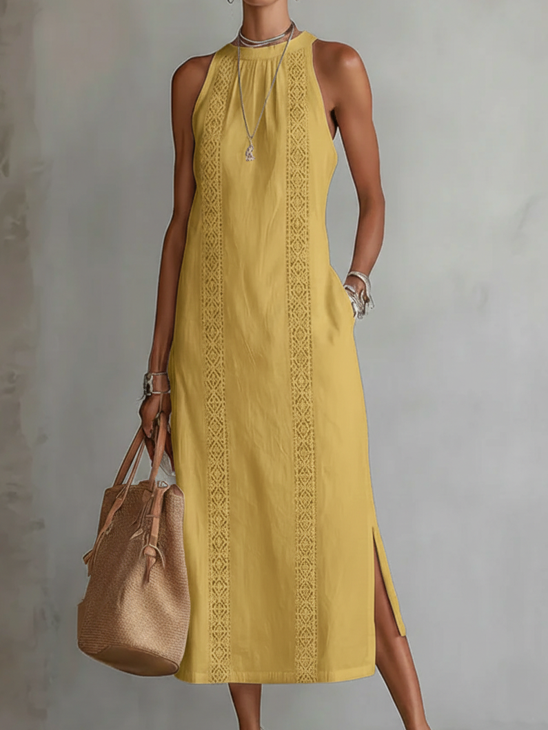 Nova Midi Dress in yellow