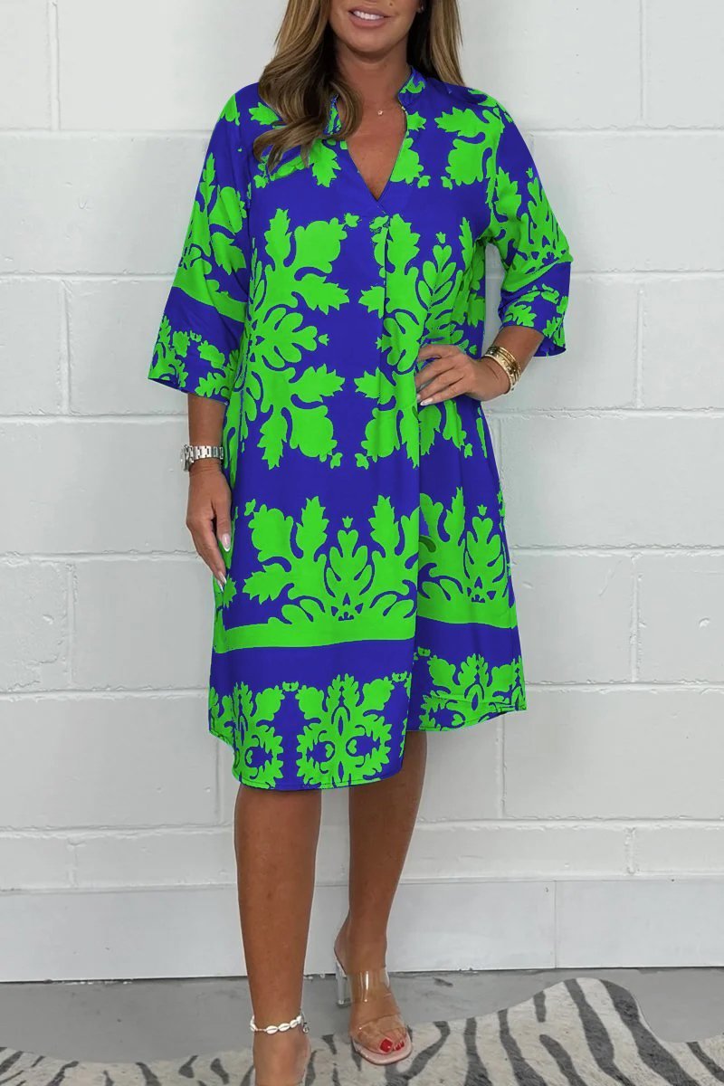 Giada Light Bloom Dress in green-blue
