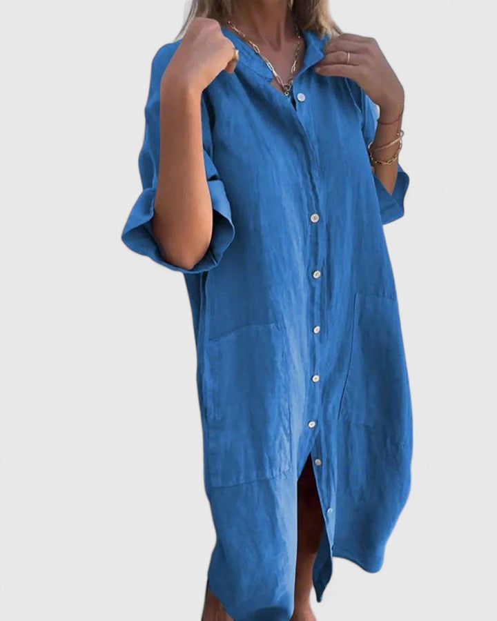 Halcyon Shirt Dress in blue