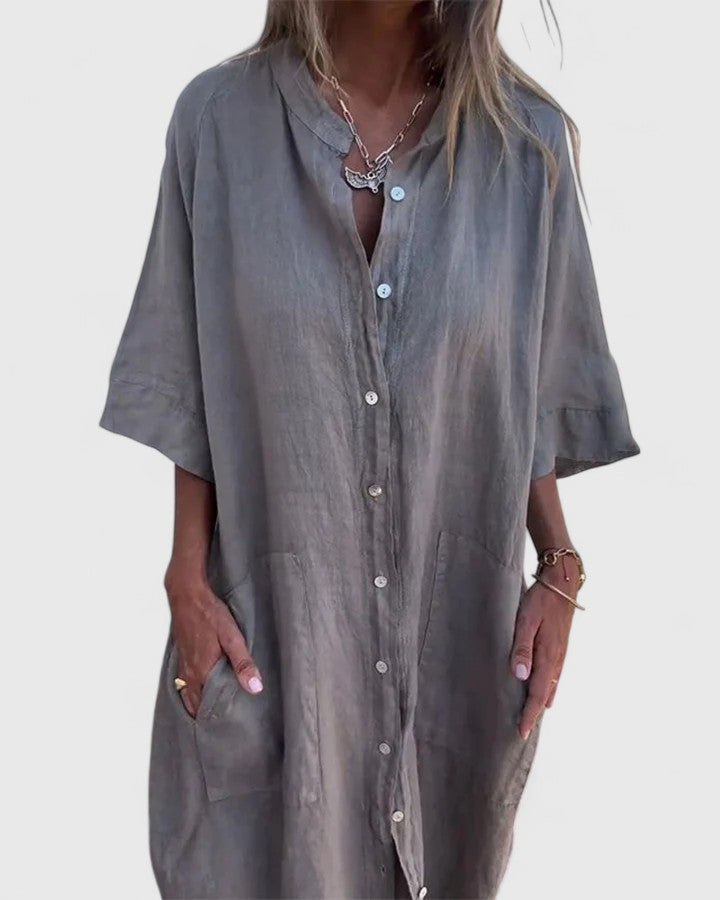 Halcyon Shirt Dress in gray