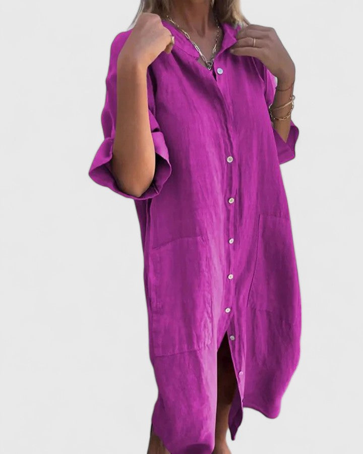 Halcyon Shirt Dress in purple