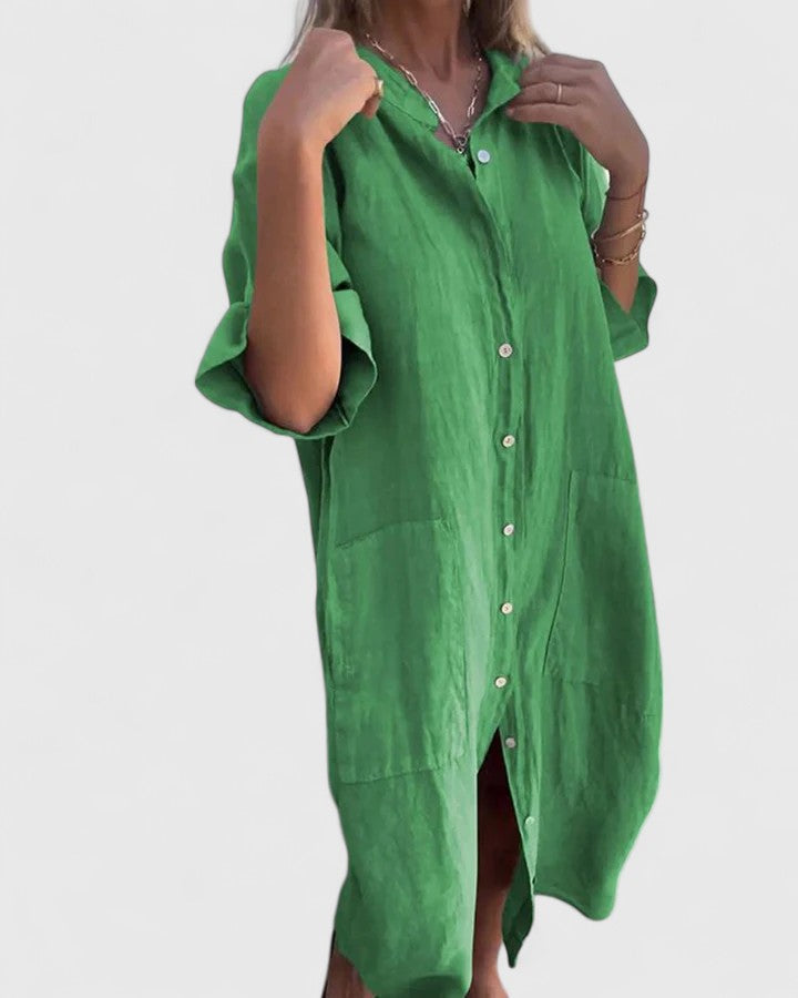 Halcyon Shirt Dress in green