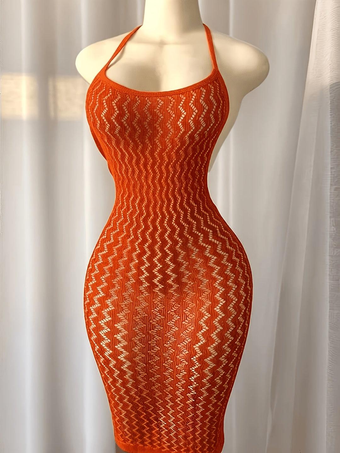 Isla Mesh Dress in orange