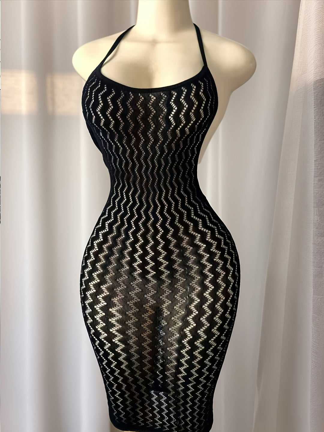 Isla Mesh Dress in black
