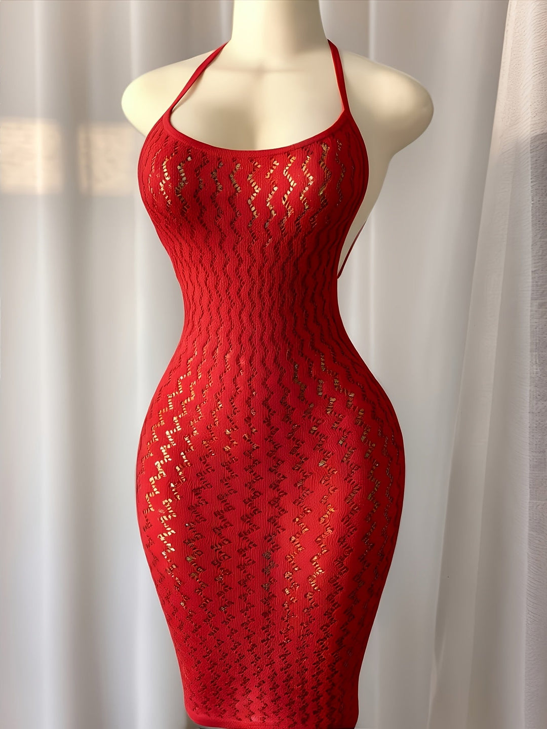 Isla Mesh Dress in red
