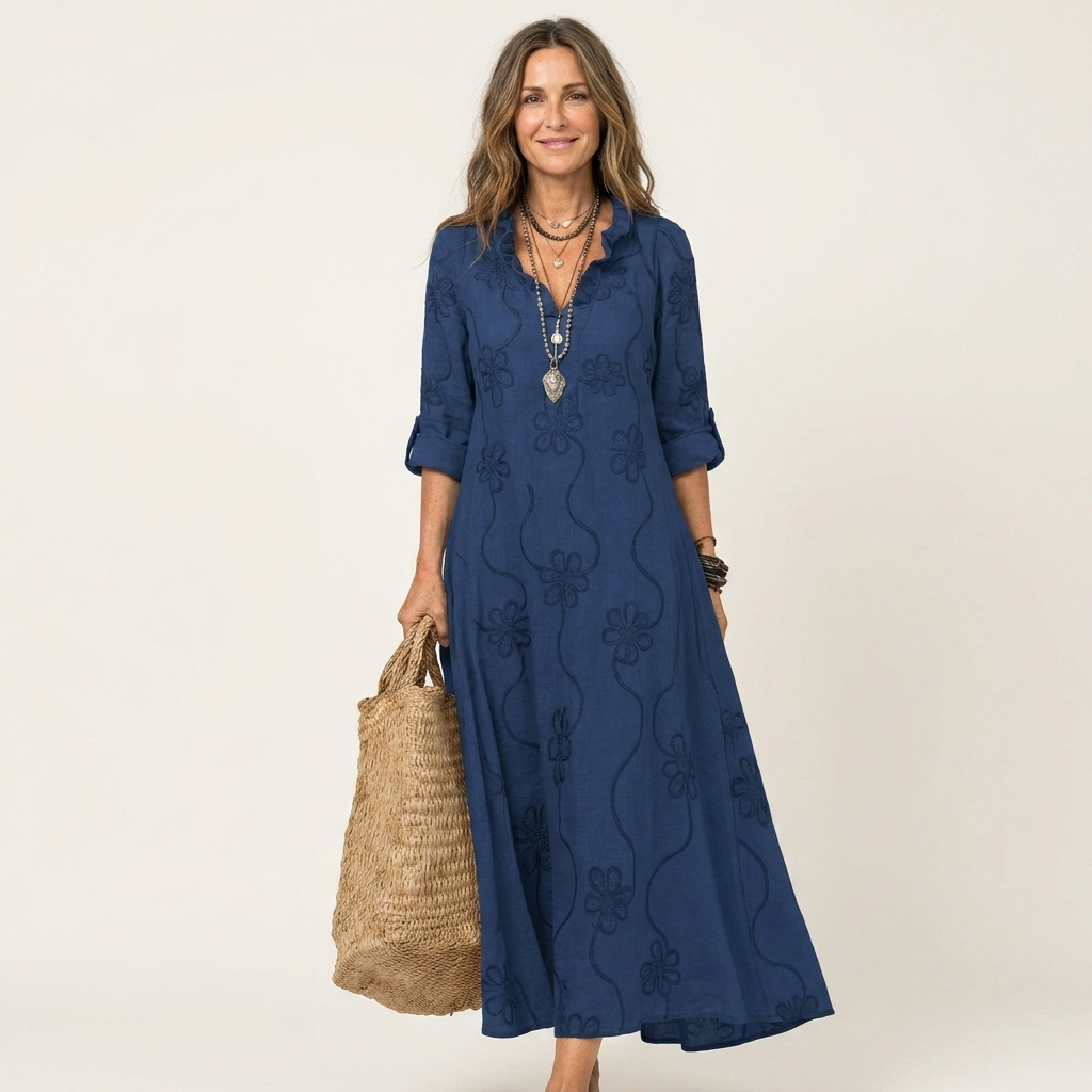 Aloise Maxi Dress in navy blue