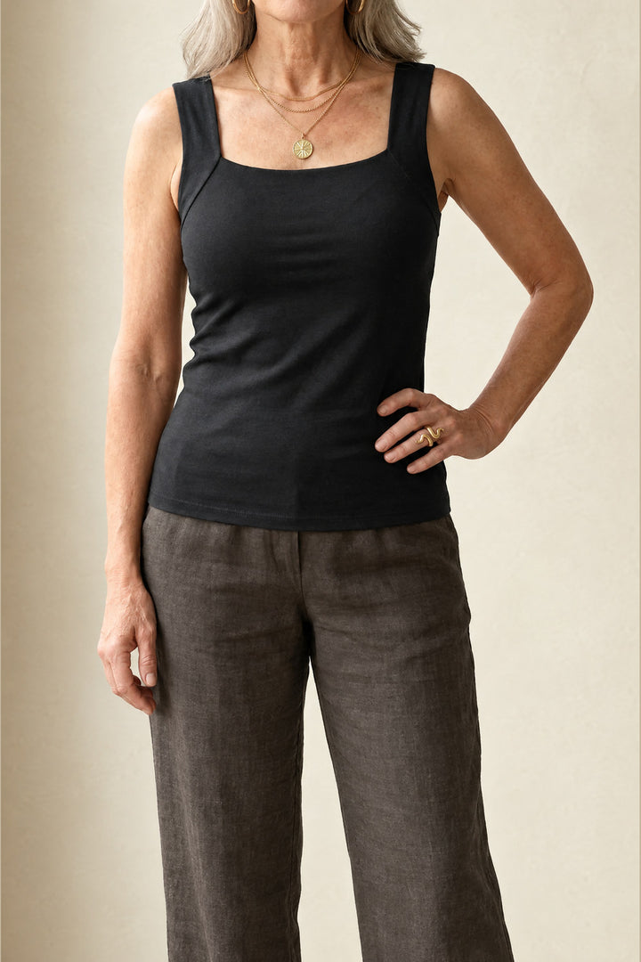 Marielle Built-In Comfort Bra Tanktop — Black