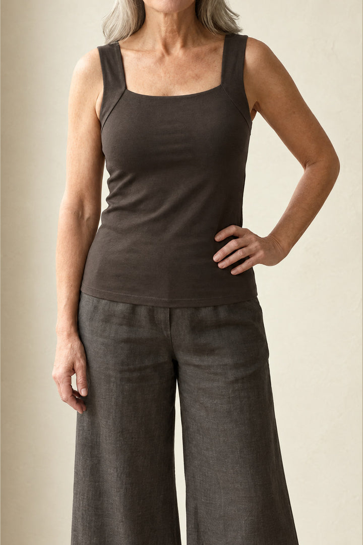 Marielle Built-In Comfort Bra Tanktop — Espresso