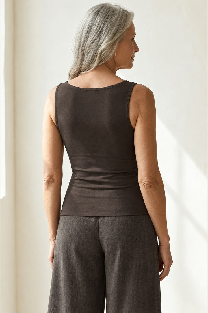 Marielle Built-In Comfort Bra Tanktop — Espresso