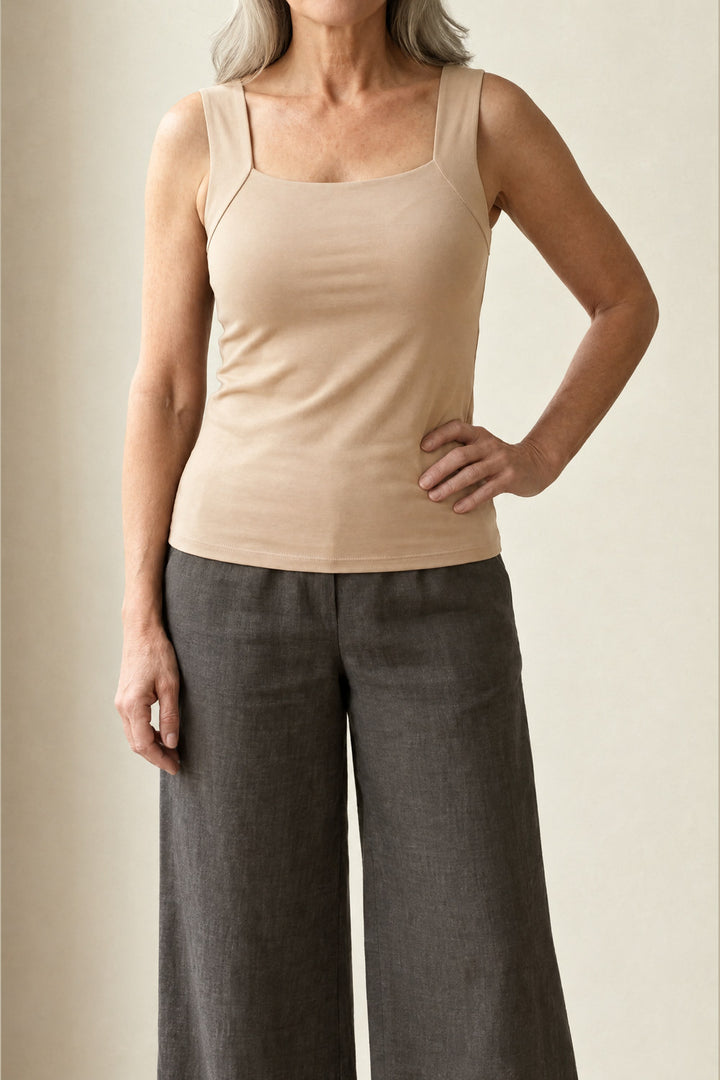 Marielle Built-In Comfort Bra Tanktop — Sand