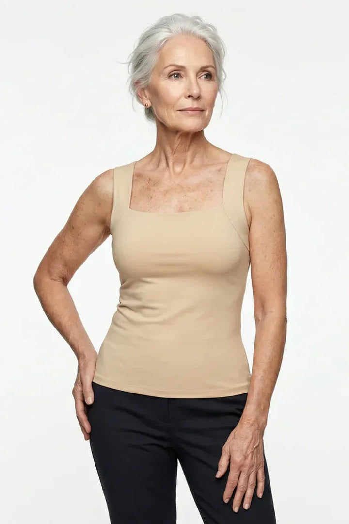 Marielle Built-In Comfort Bra Tanktop — Sand