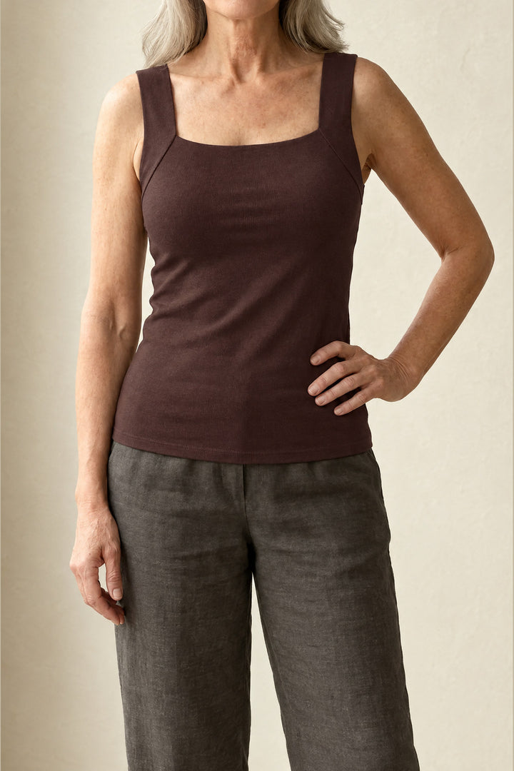Marielle Built-In Comfort Bra Tanktop — Wine